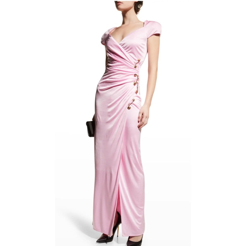 VERSACE SAFTEY PIN GOWN MRSP:$3495